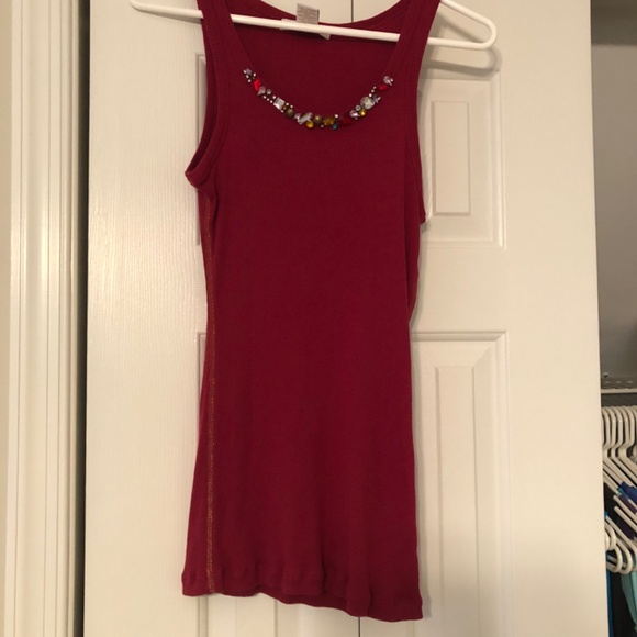 By Artisan Women's Jeweled Top (NEW) Size Medium Cute Different Gems Gold Stitch - Picture 5 of 6